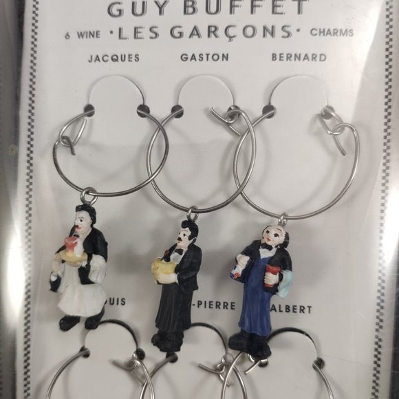 William Sonoma Guy Buffet Wine Charms Caddy 6+1 - Picture 2 of 5
